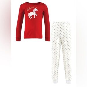NEW - Hudson Baby Child/Girl Cotton Pajama
Set, Christmas Unicorn, 6 Years